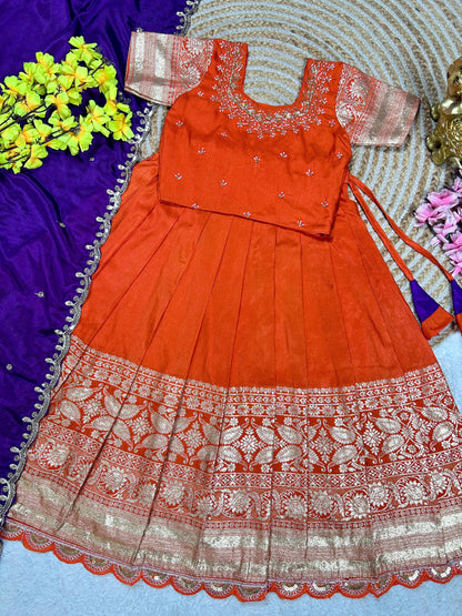 Dassehra Fanta Lehenga for kids