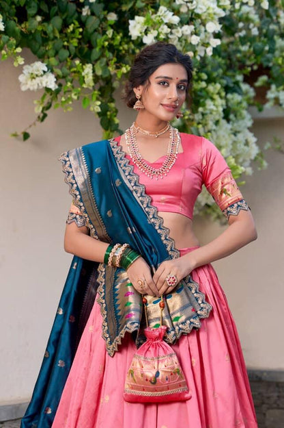 Vichitra Silk Kalmkari print Lehengas