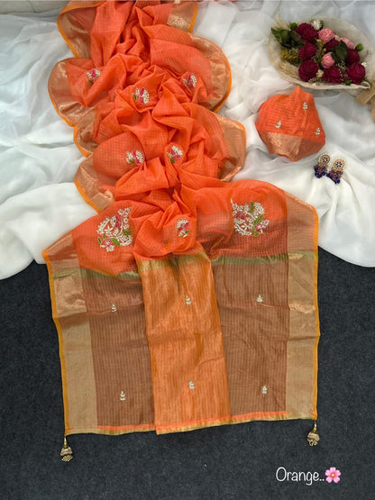 Kota doriya chex budget Desginer classic sarees