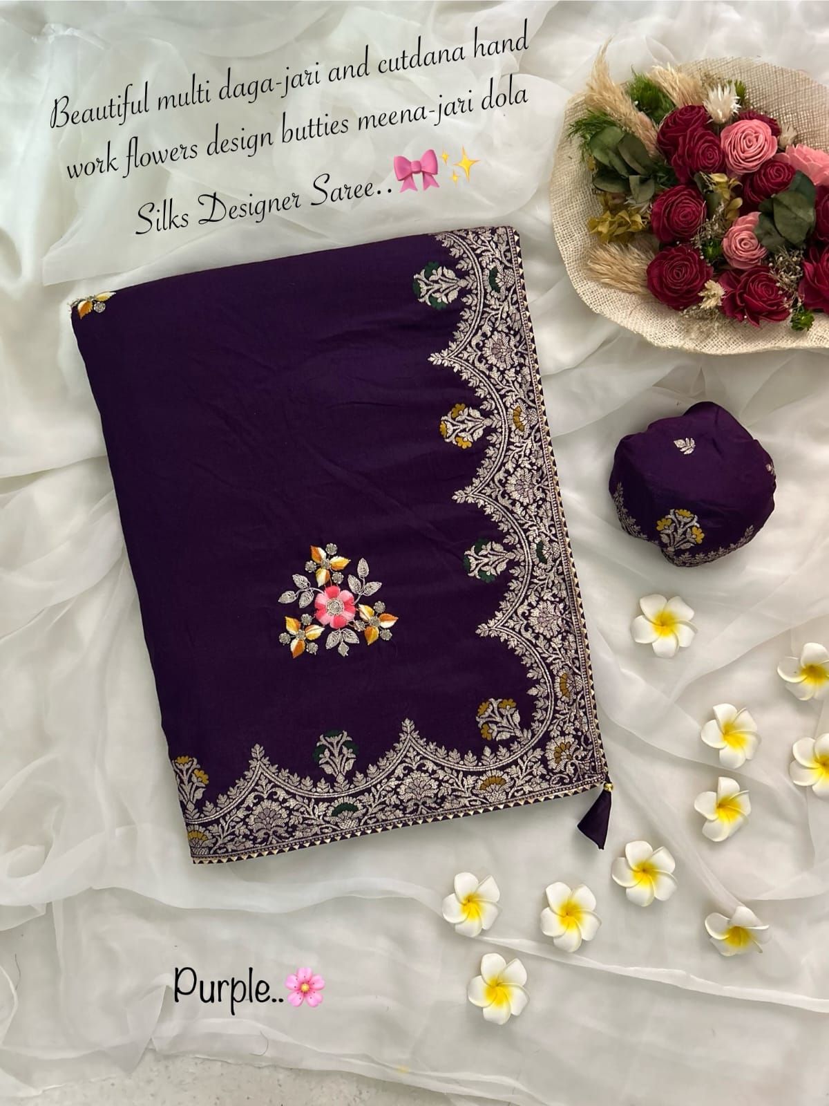 Budget cutdana hand work silk sarees