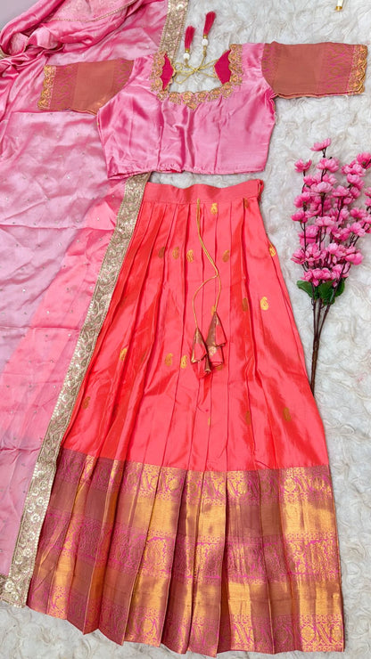 Kanchipuram silk traditional Lehnags