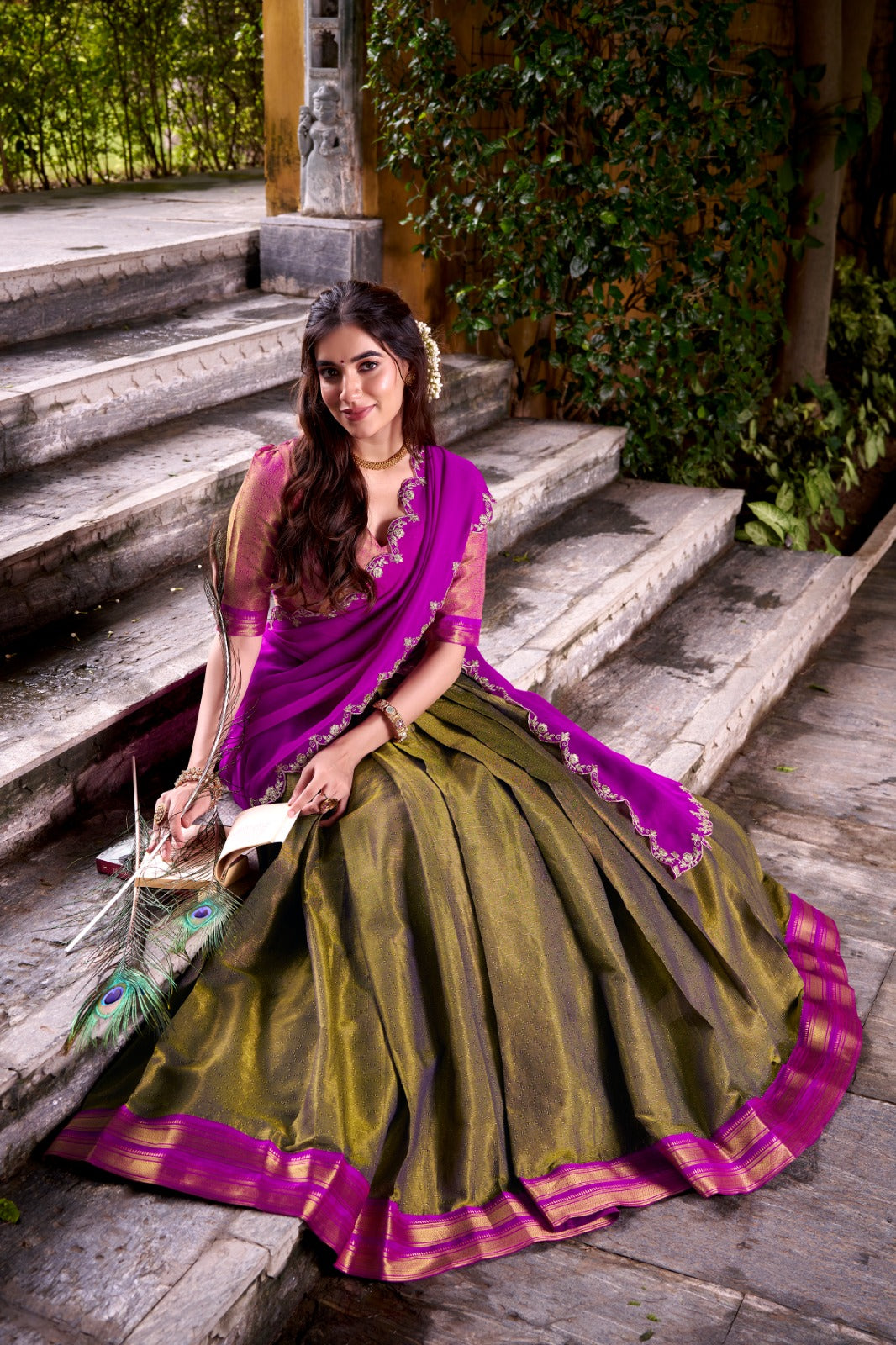 Celebrate your special moments in a Kanchipuram silk lehenga
