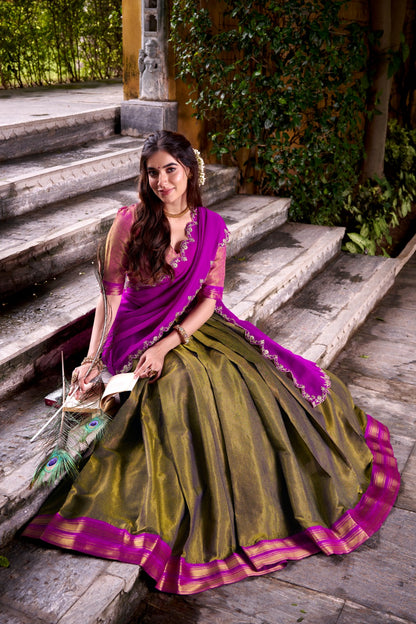 Celebrate your special moments in a Kanchipuram silk lehenga