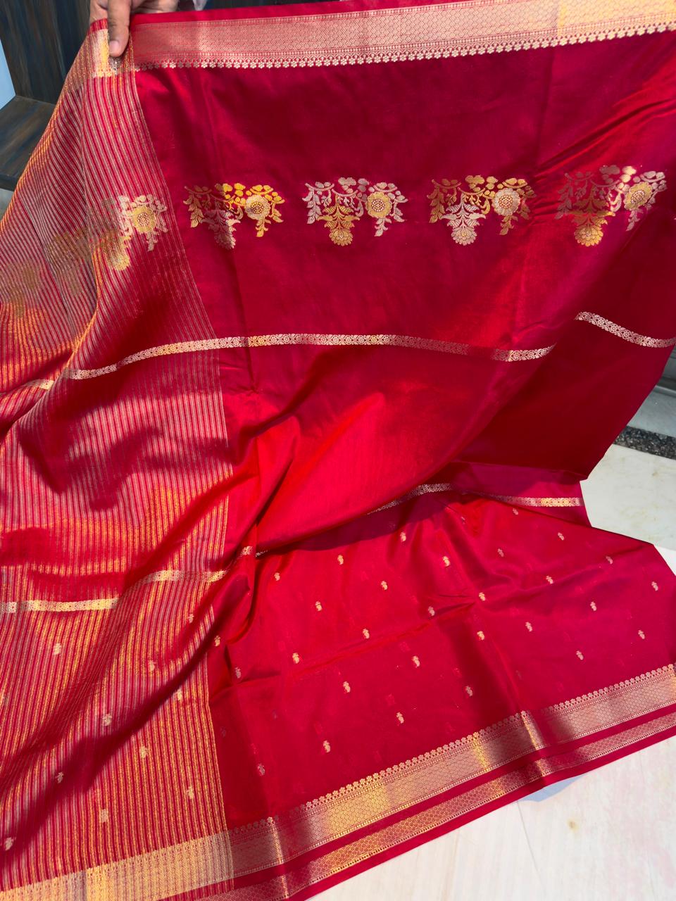 Banarasi Green  Raw mango silk fab saree