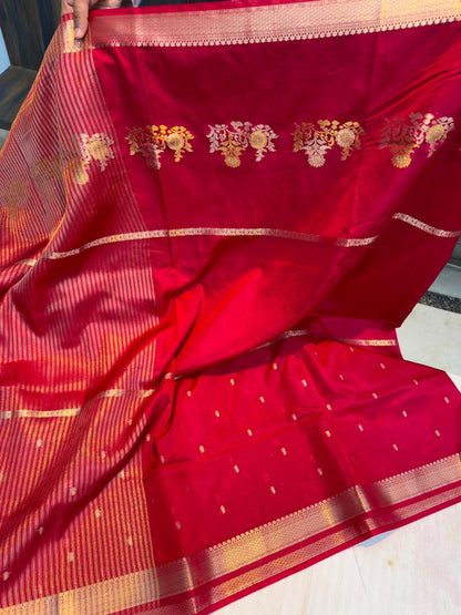 Banarasi Green  Raw mango silk fab saree