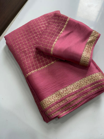 Budget chex viscose georgette saree