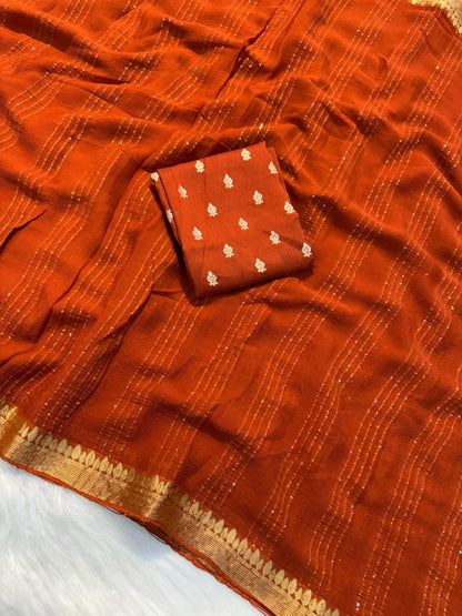 Budget Viscose Georgette trendy saree