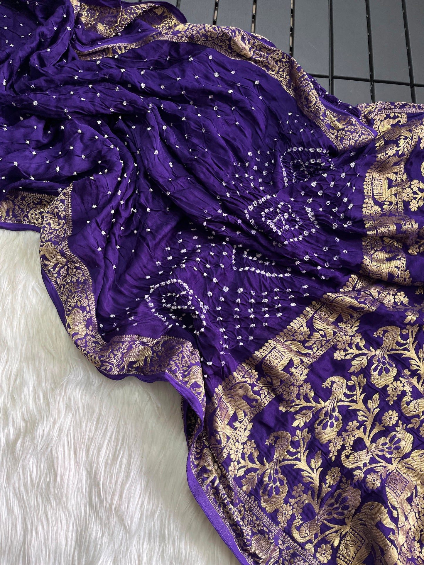 Premium Bandhani Jaipuri hand dying saree