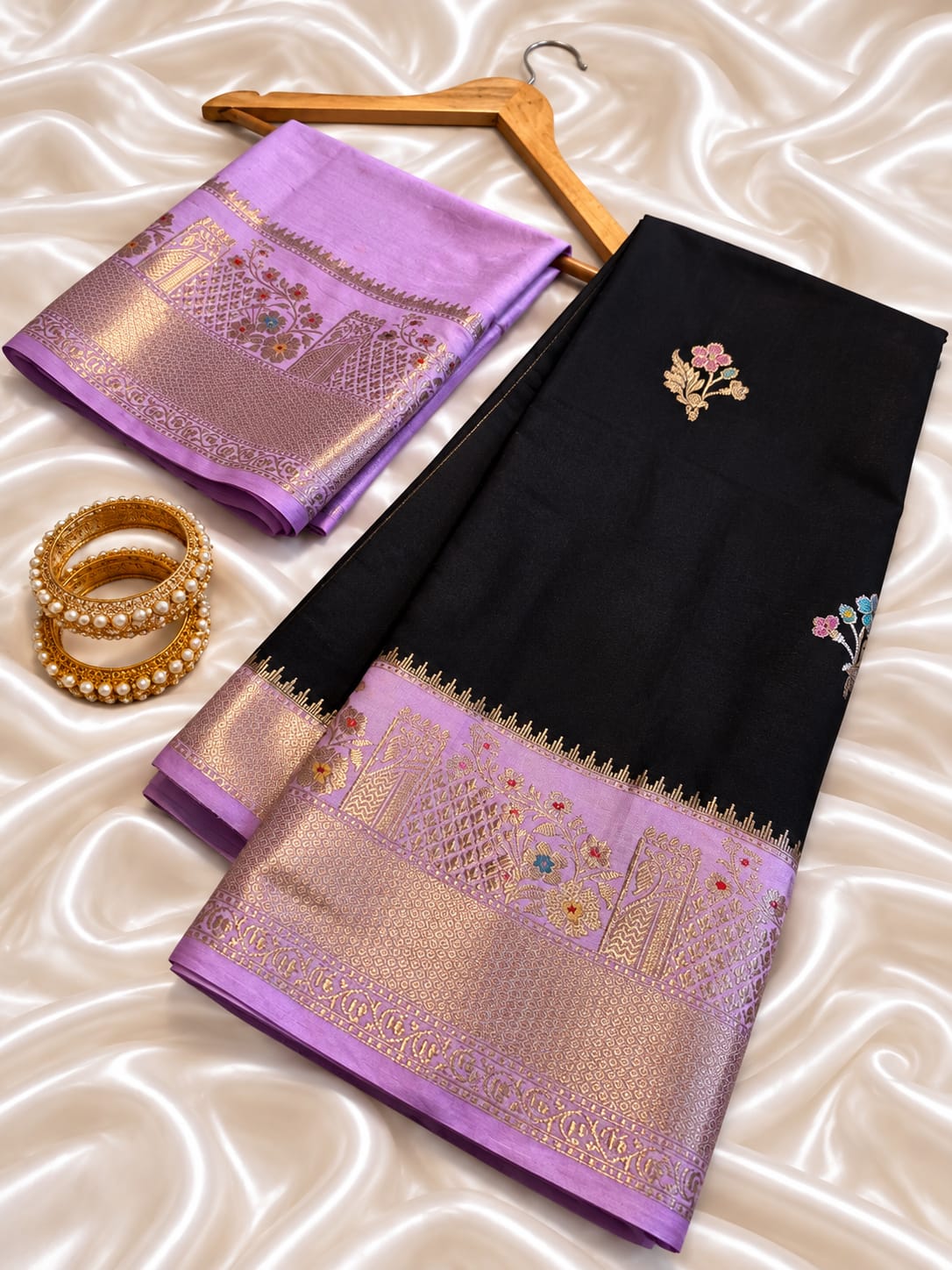 Banarasi katan silk zari butti budget saree