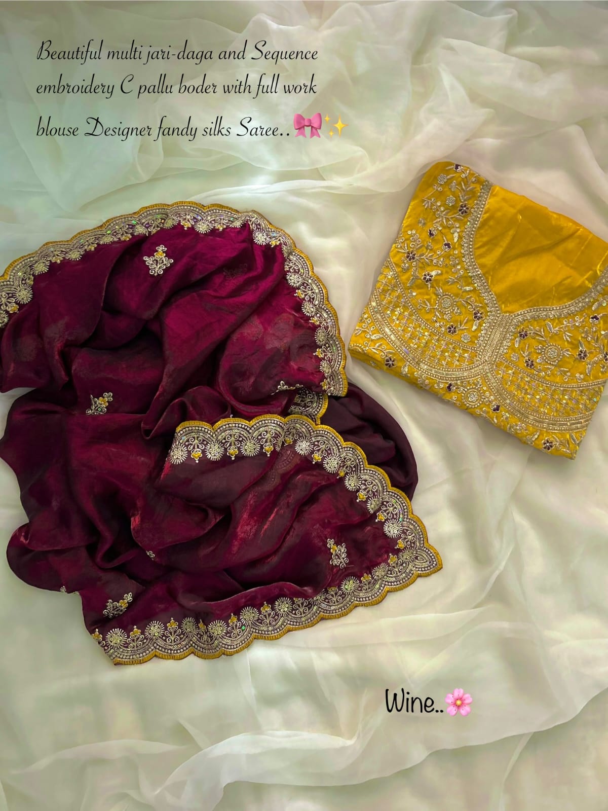 Budget fancy silk Designer work saree