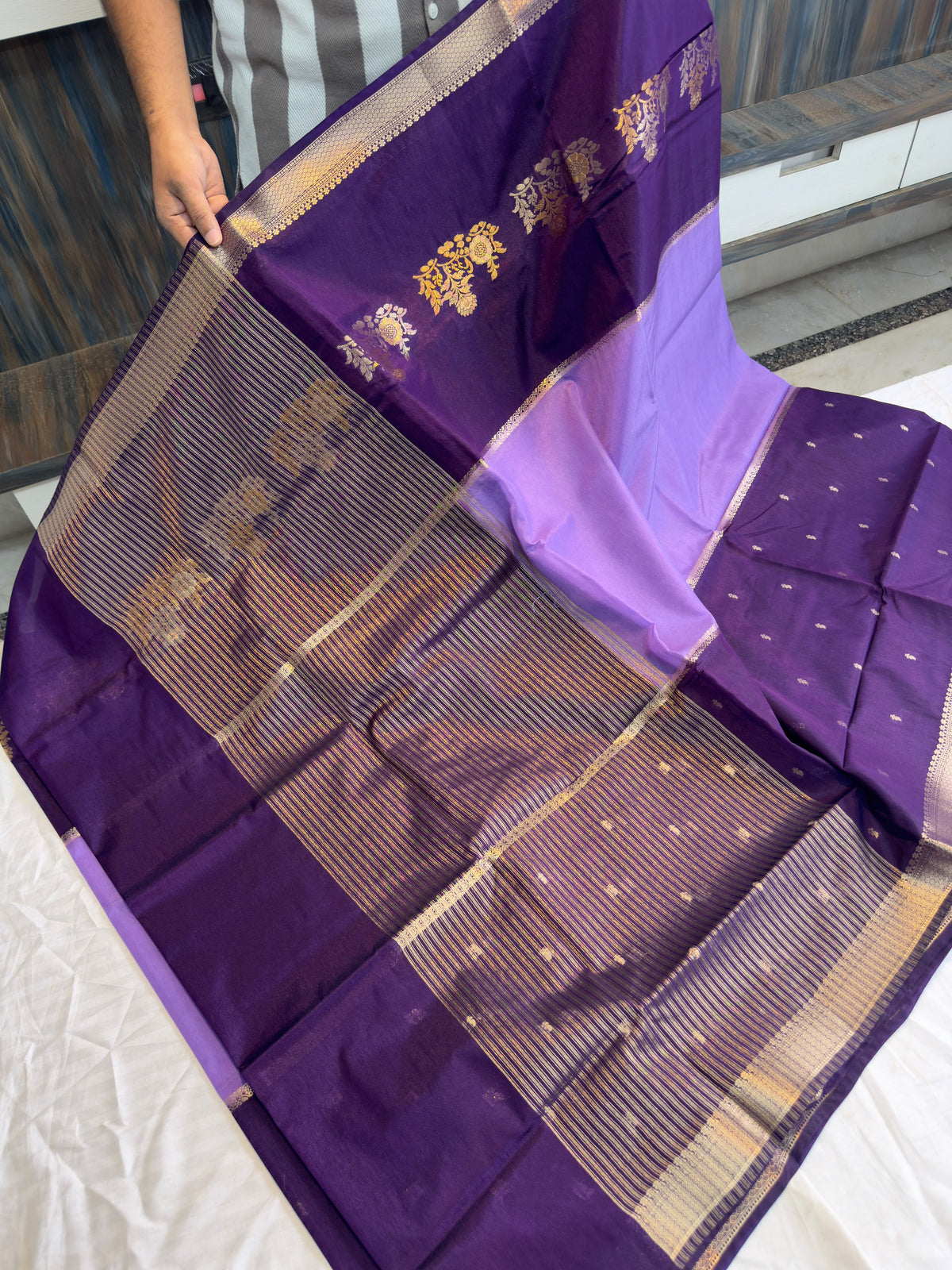 Banarasi  pure Raw mango silk fabric saree