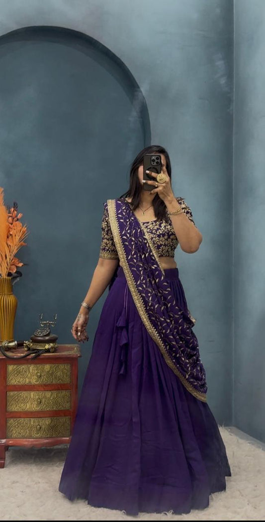 Vichitra silk Designer lehenga