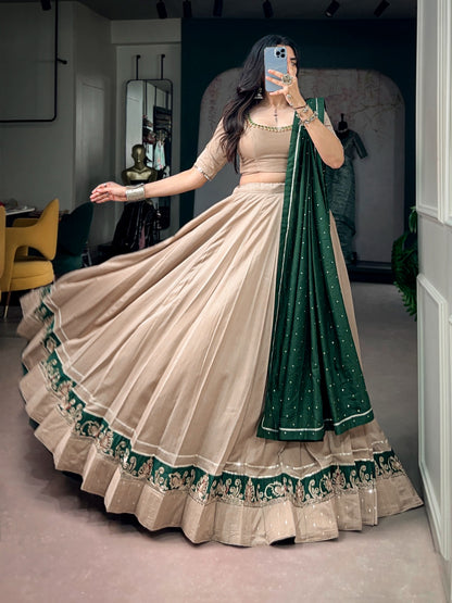 Navaratri designer garba magic Chanderi Lehenga