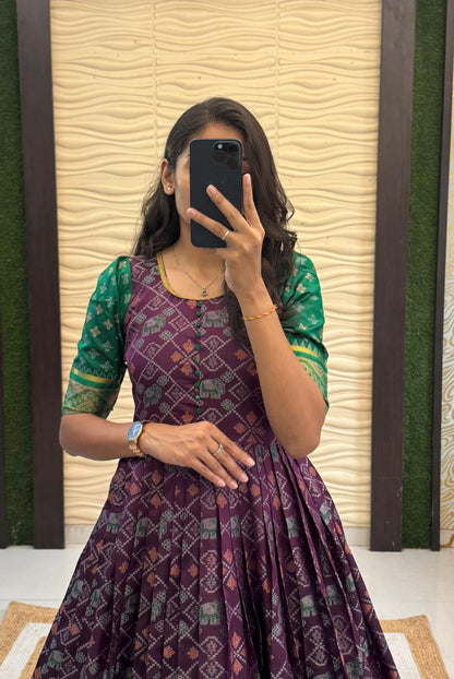 Kanjivaram silk Kalmkari weaving gowns