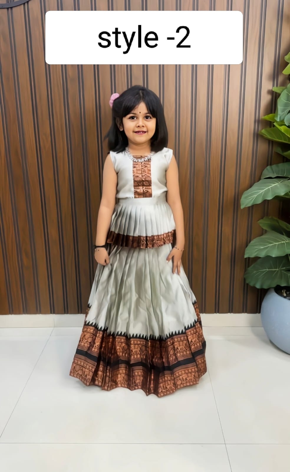 Kids 3 in one model cute gown sets