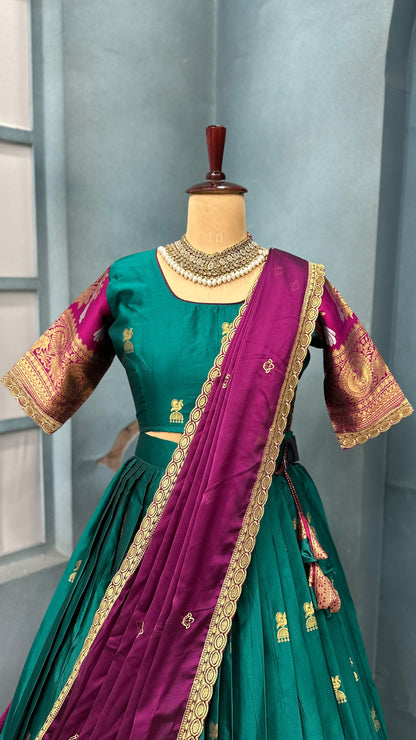 Jhumka Kanjivaram designer lehenga set
