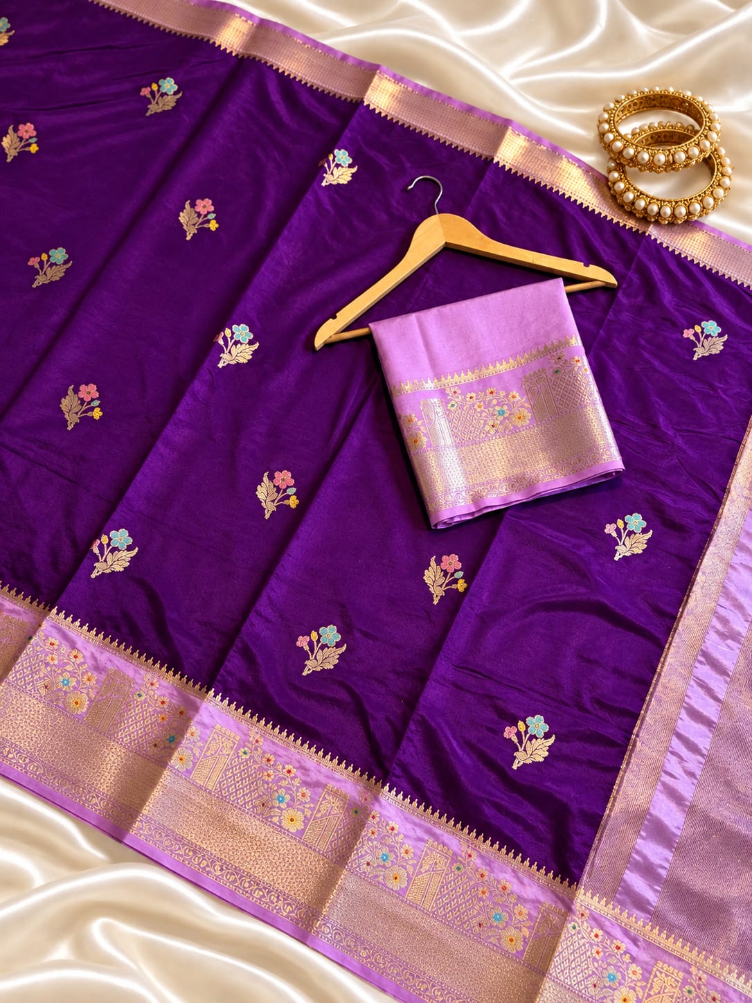 Banarasi katan silk zari butti budget saree