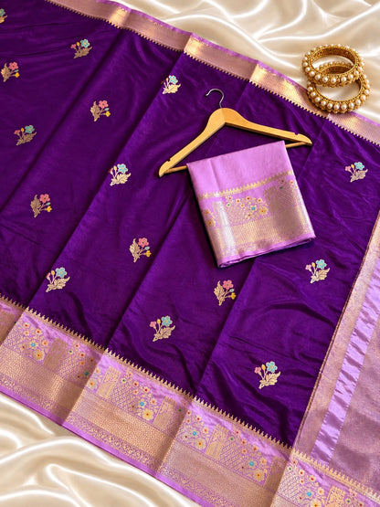 Banarasi katan silk zari butti budget saree