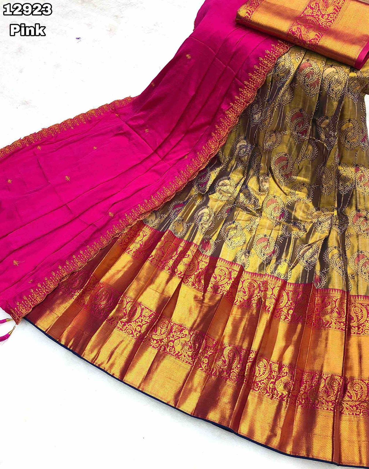 Wedding Season  special Half Sarees Collection part -3 Unstitched Lehengas can be stitched too