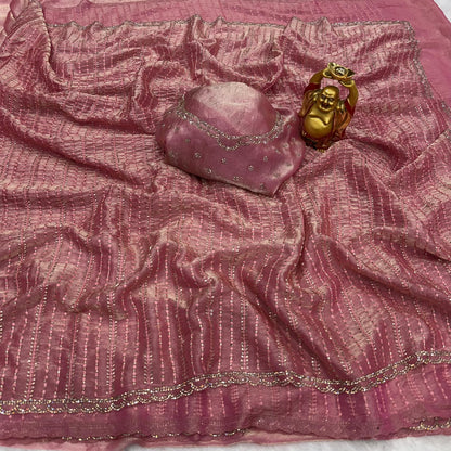 Budget Glossy fendy satin  zarkhan border sarees