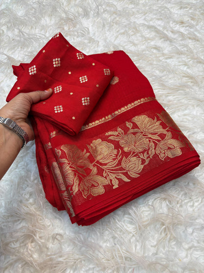 Kota doriya Rose trending traditional saree