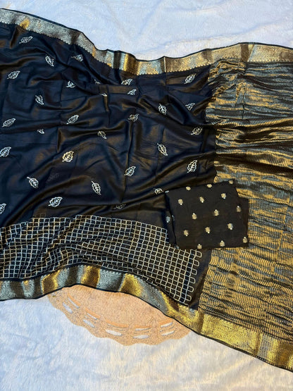 Viscose Georgette chitti pallu budget sarees