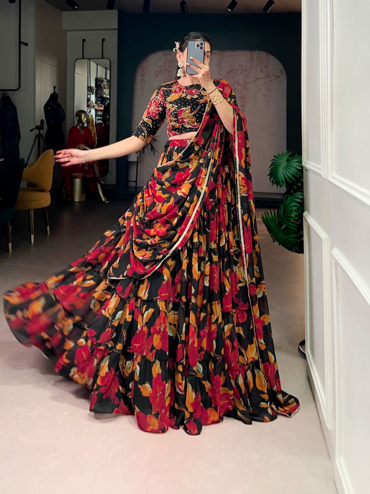 Marble wedding look Desginer lehenga