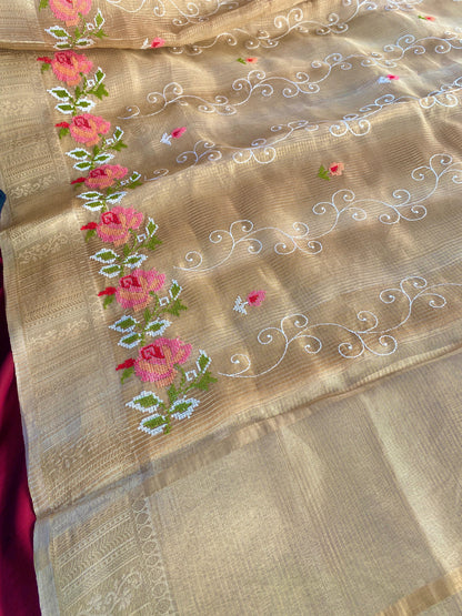 Kota budget Embroidery jequard border sarees