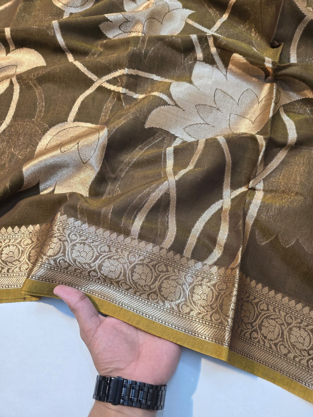 Banarasi mul cotton silk jaal pattern sarees