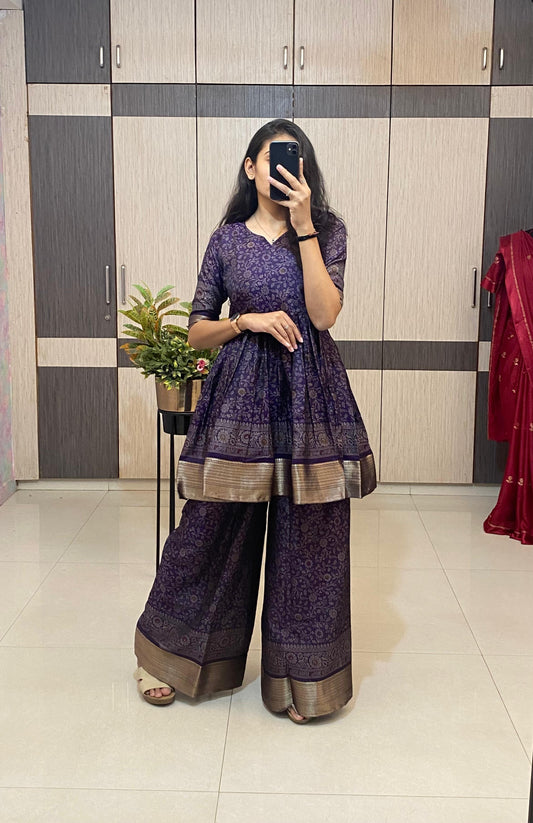 Peplum kurti flowy palazzo co-ord sets