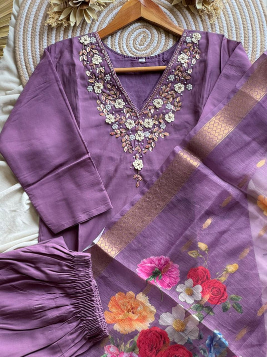 Office wear Chanderi kurti sets