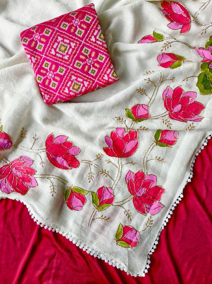 Pure Bember Crush  Budget Saree
