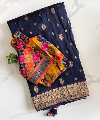 Banarasi Pattu luxe saree with stitched Blouse