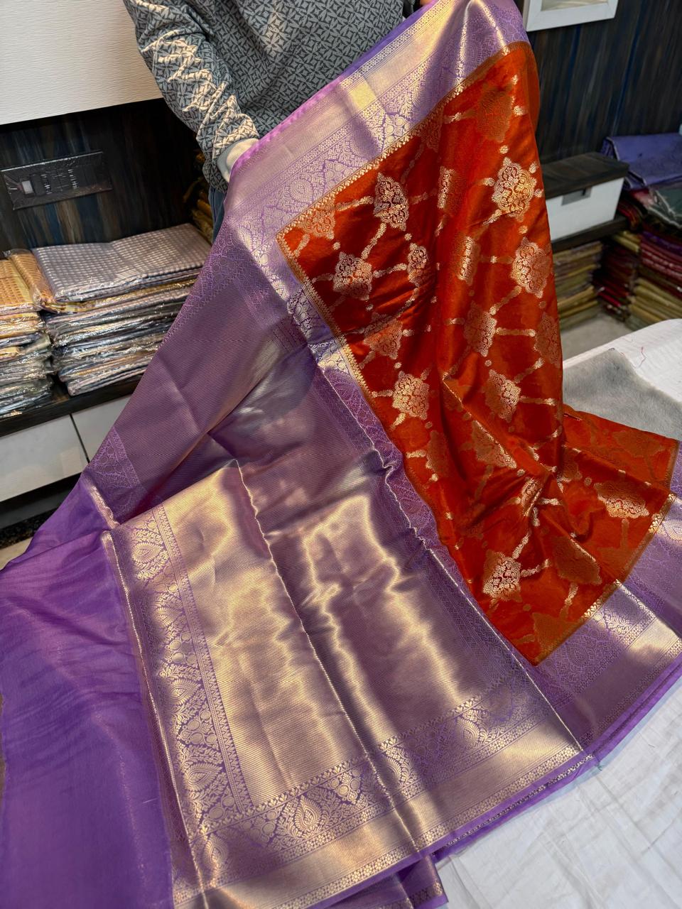 Semi Pattu Green Rao Mango soft silk minakari sarees