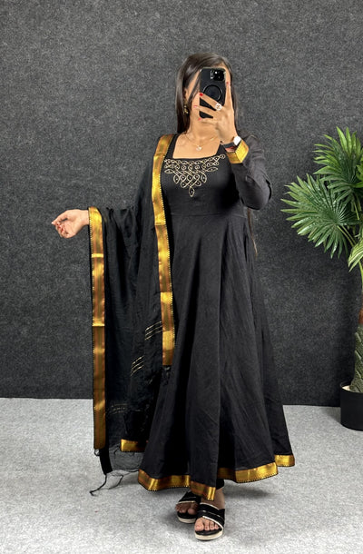 Sonali Bendre Vichitra silk hand work gown