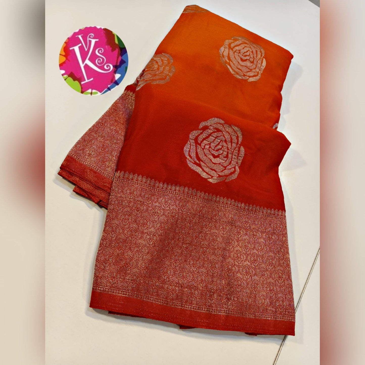 Premium pure Khadi Georgette saree Luxe