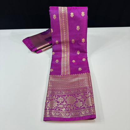 Semi Banarasi’s Katan silk weaving temple sarees