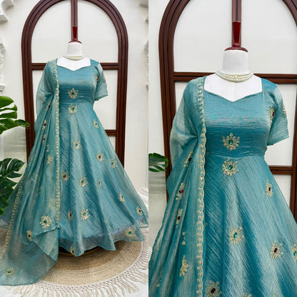 Salsa silk Anarakali Designer gown