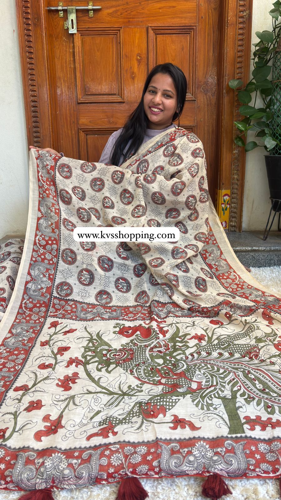 Kids fusion style mom and daughter combo Kalamkari cute set