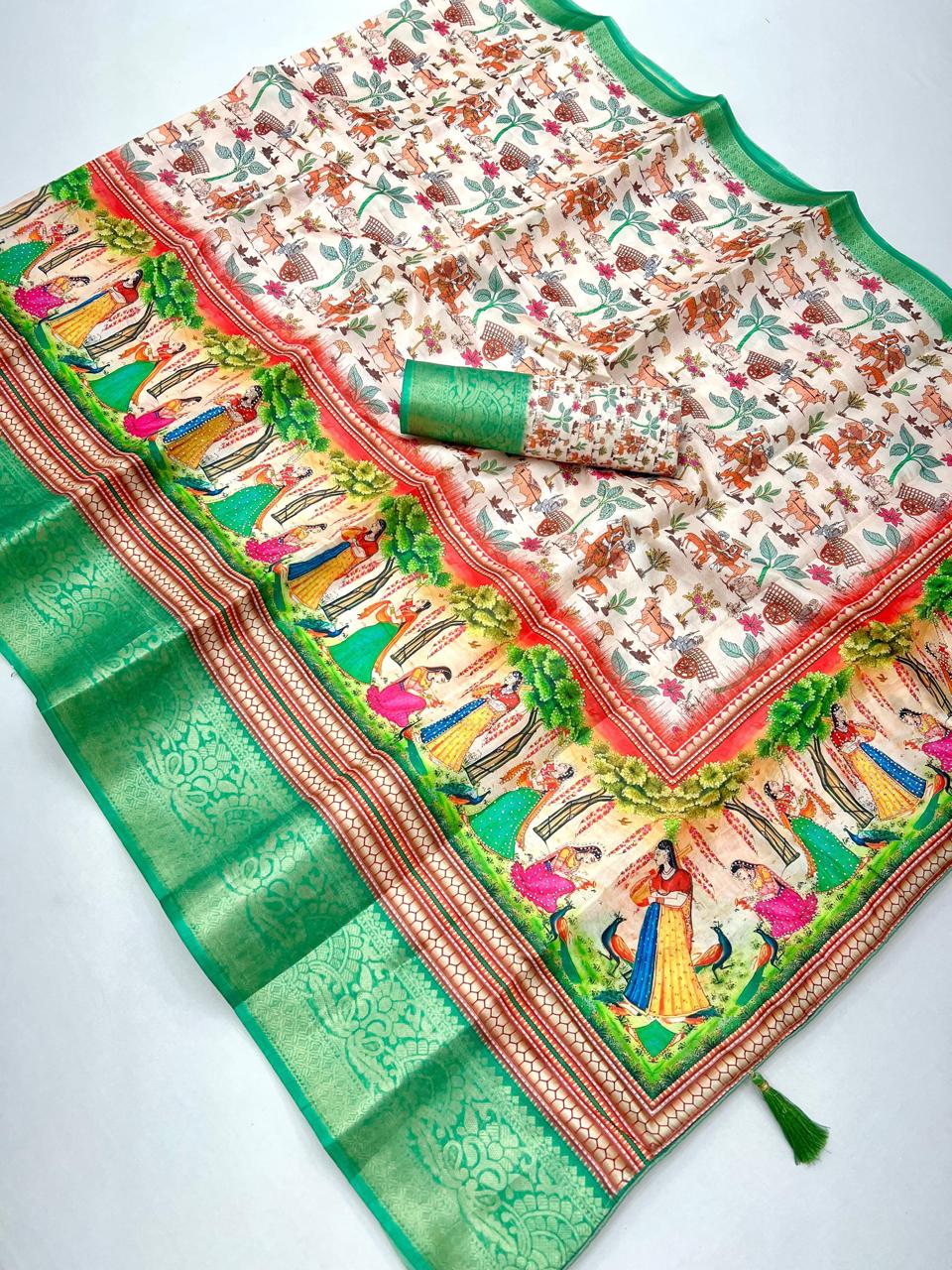 Soft digital budget dolls silk seroski saree