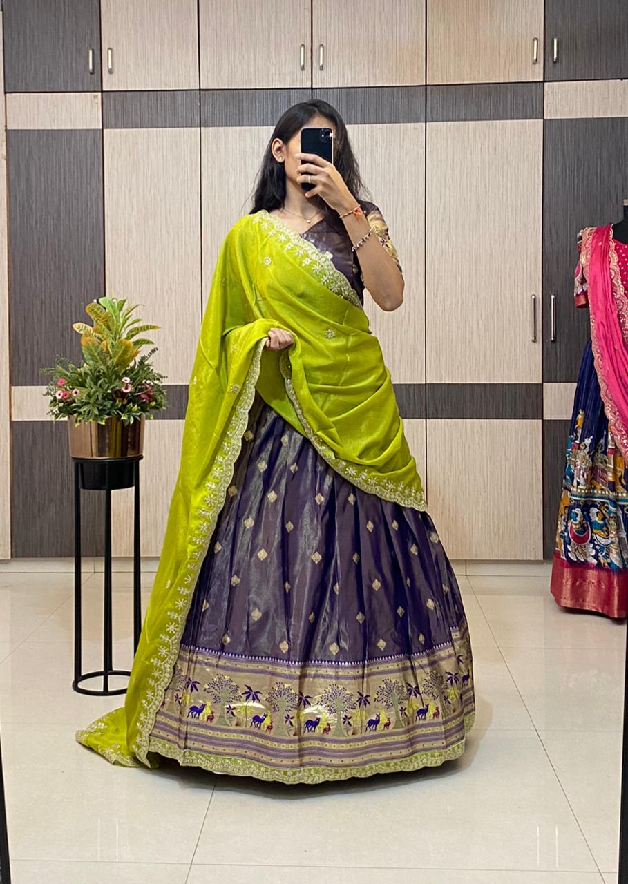 Paithani Lehenga with zari work