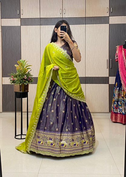Paithani Lehenga with zari work