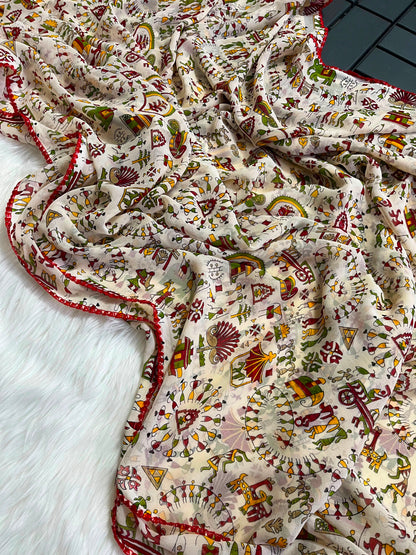 Budget georgette printed sarees