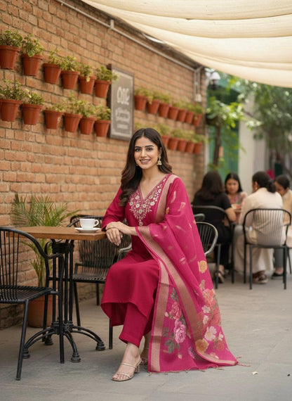 Office wear Chanderi kurti sets