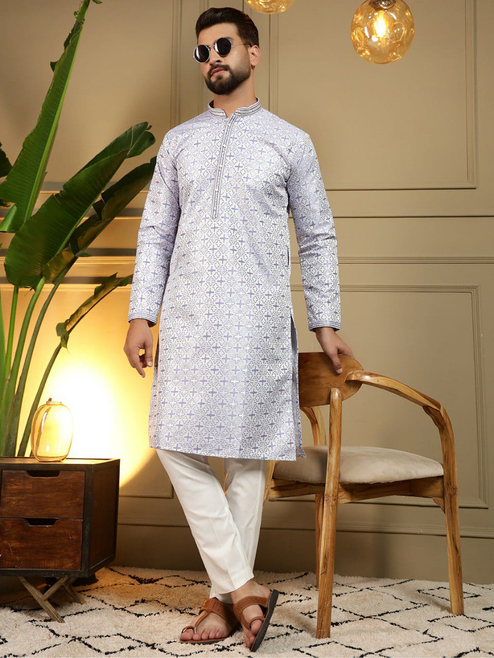 Semi Party wear gents kurta with paijama sets