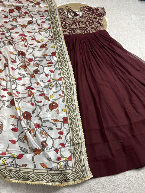 Trending Maggam work soft georgette gowns