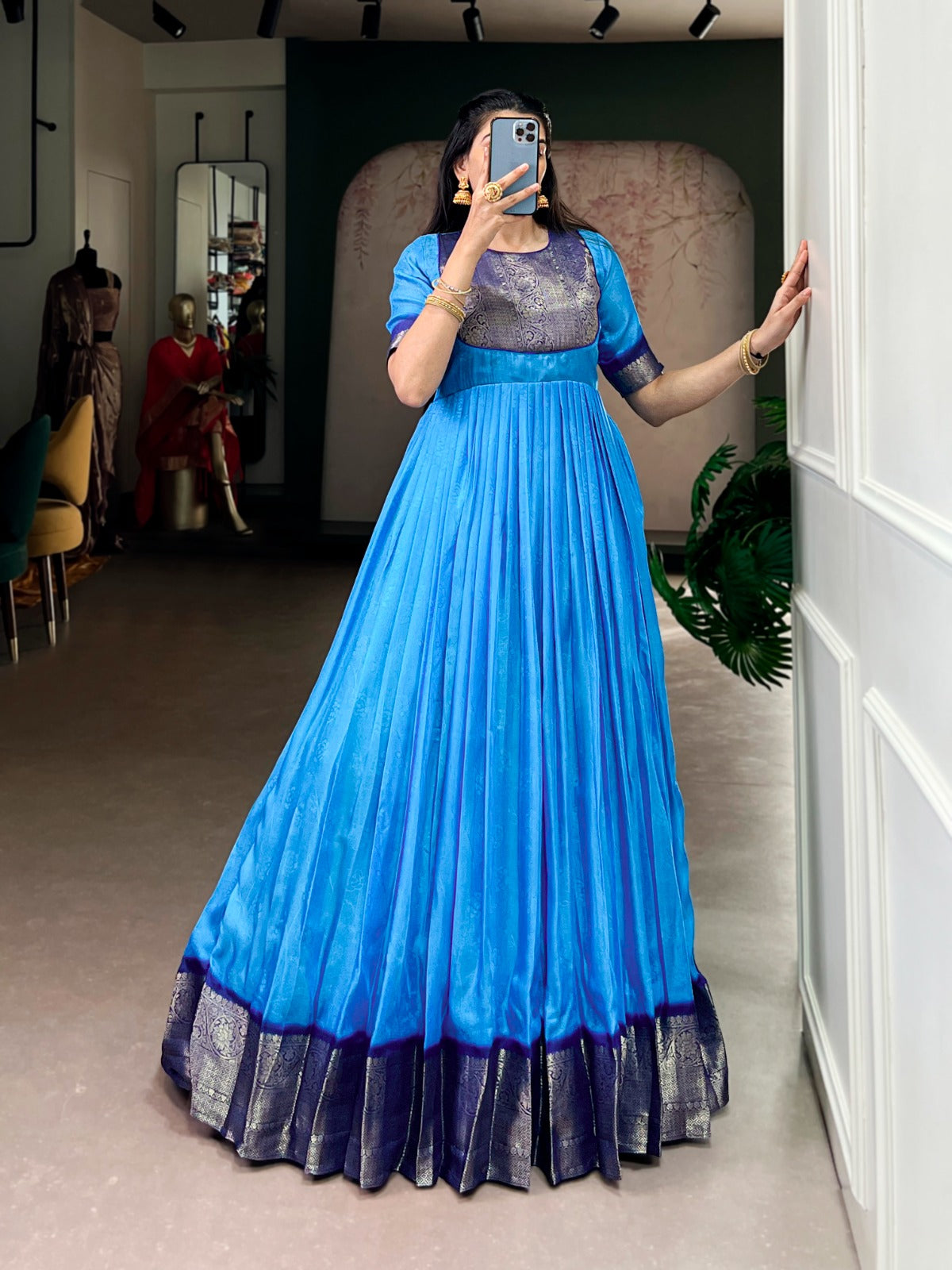 Classic long marshmello gowns  with weaving