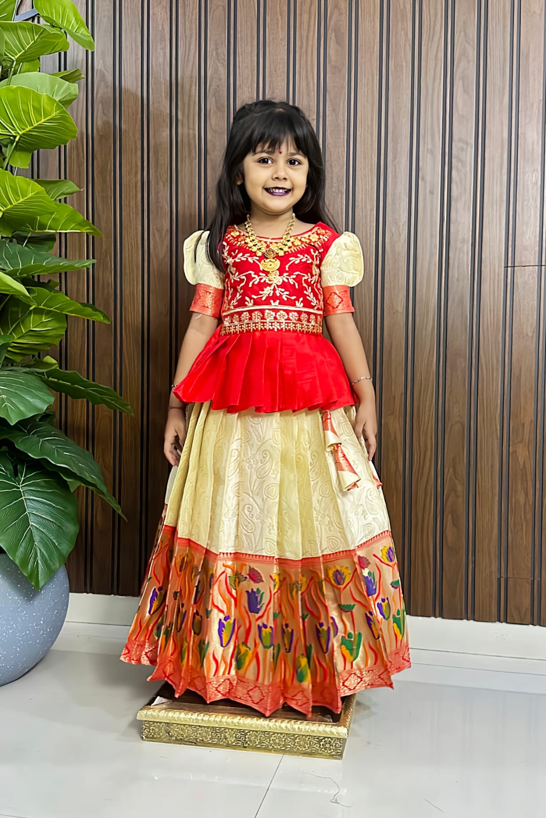 Kids cute weaving zari paithani embroidered sets