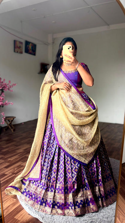 Maggam work indo western style lehenga