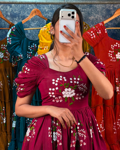 South mull cotton embroidery cafe gowns